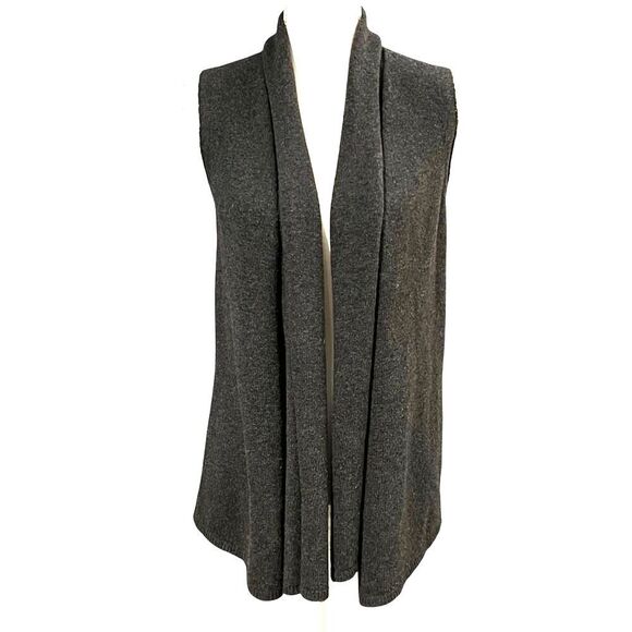 Lafayette 148 New York Sweaters - Lafayette 148 Wool Sweater Vest Cardigan S Leather Minimalist Capsule Wardrobe